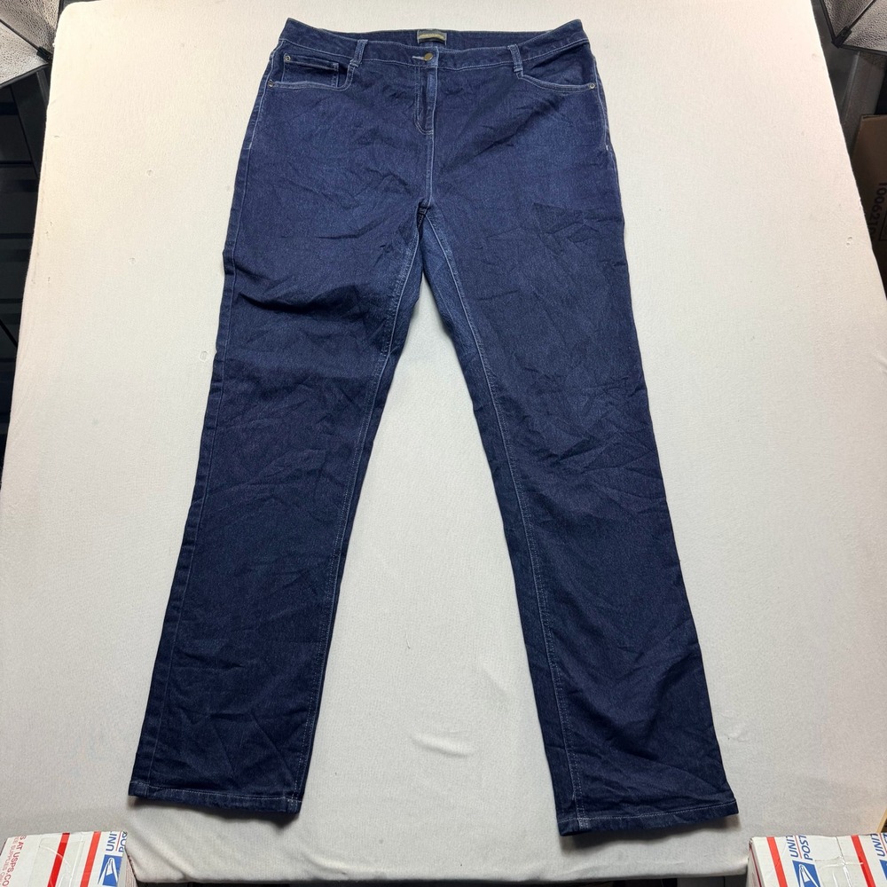 Apparel Collection Straight Leg Jeans Women Size 16W Blue Excellent Dark Wash